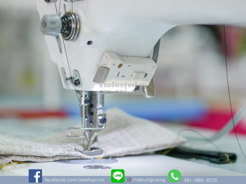 หลอดไฟ LED และปุ่มเย็บช้า 1 ฝีเข็ม